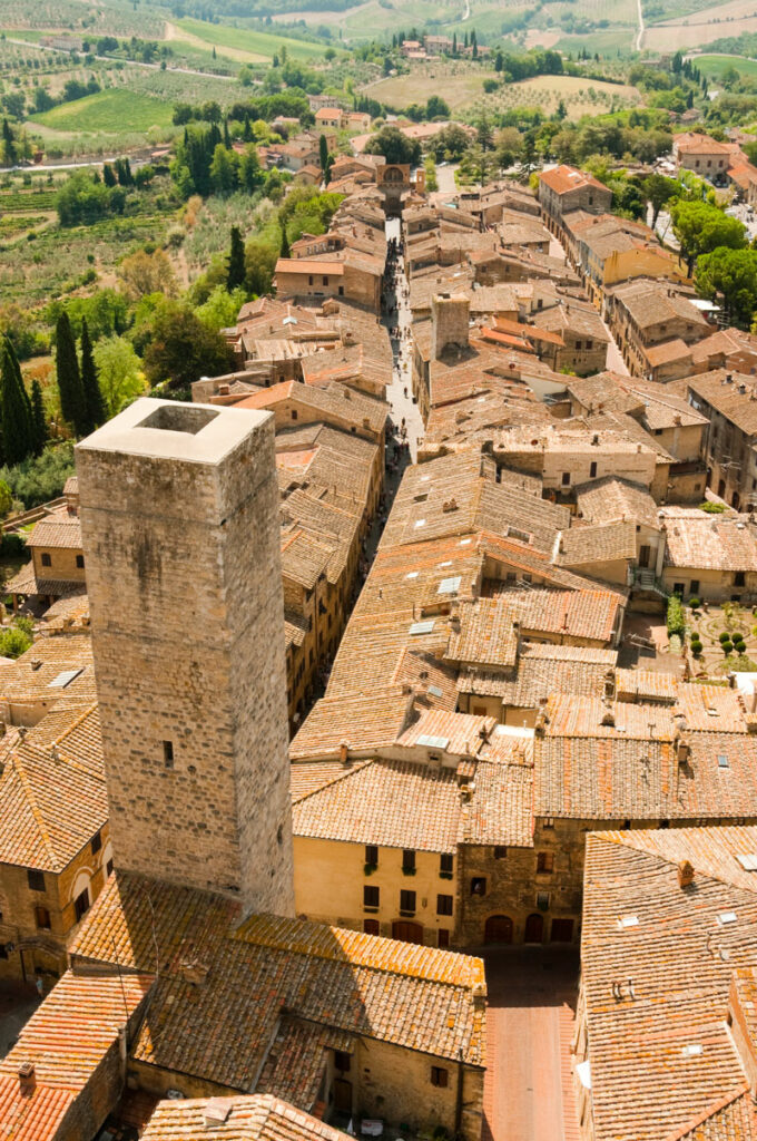 Veduta aerea del borgo di San Gimignano